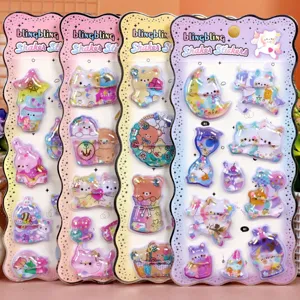 3D cute shaker stickers cartoon animal design decorative waterproof stickers for children