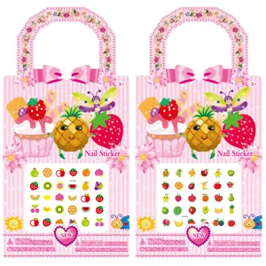 Kids cartoon fruit butterfly nail stickers waterproof cute children manicure sticker set