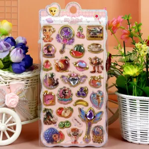 3D relief crystal drop-glue cute stickers diy decoration magic wand fun cartoon styles
