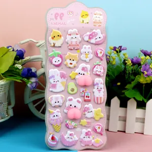 Simpatici adesivi 3D squishy animali, adesivi antistress morbidi per bambini fai da te.
