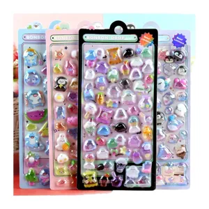 Cute 3D stereo luminous relief cartoon animal marine life sticker sheets set for kids.