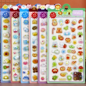Kids 3D Relief Cartoon Stickers Cute Animal Food Fruit Decorative Stickers For Diary Scrapbooking Children Stationery