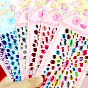 Colorful rhinestone stickers for phone and car decoration shiny crystal diamond gems