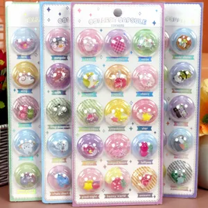 Creative Rainbow Capsule Embossed Crystal Stickers Cute Cartoon Animals Fruits Cake DIY Decorative Stickers For Kids