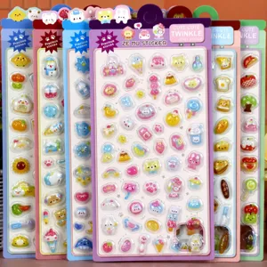 3D crystal jewel stickers cute cartoon animal and food decorative sticker sheets