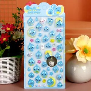 Leuke 3D kristallen stickers met schattige waterdruppel ontwerpen voor DIY decoratie.