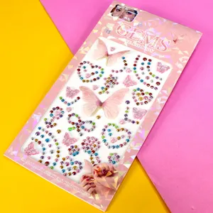 3D acrylic crystal rhinestone face and body gem butterfly stickers for detail view