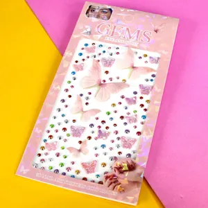 3D Butterfly Rhinestone Nail Art Stickers Body Crystal Gems Decals DIY Makeup Sparkle Decor