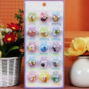 Detailed view of cute cartoon panda sushi capsule crystal stickers, relieve stress decorative DIY crafts.