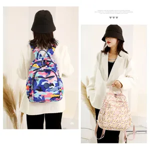 Donne Grande Capacità Stampato Nylon Zaino Casual Leggero Viaggio Borsa Scuola.