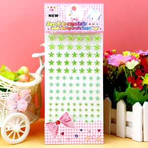 Kids acrylic crystal star rhinestone stickers, self-adhesive sheet for party and decor.