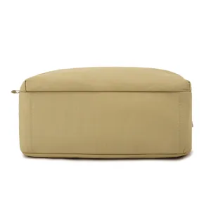 Minimalist khaki grid storage bag, lightweight portable multi-purpose pouch for daily use.