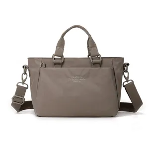 Sac à bandoulière décontracté en nylon avec plusieurs poches grande capacité gris.