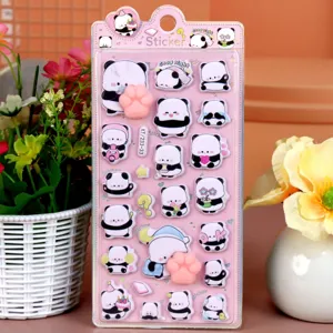 Leuke 3D panda stickers set zachte knijp decompressie decoratie voor kinderen nieuw