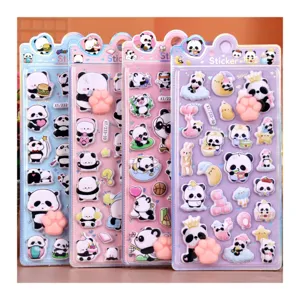 Schattige 3D panda kattenpoot stickers voor kinderen, zachte cartoon ontspannende sticker set.