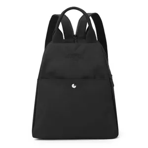 Zaino da Viaggio Casual Leggero Multifunzionale in Nylon Impermeabile Borsa da Scuola con Ricamo di Lettere per Donna