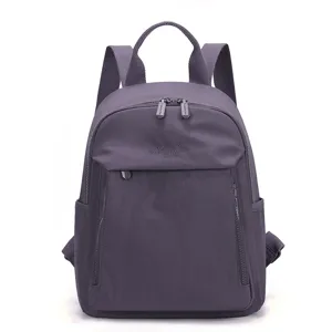 Zaino da donna viola elegante in tessuto, leggero grande capacità viaggio uso quotidiano.