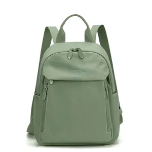 Zaino casual donna grande capacita nylon borsa da viaggio elegante zainetto moda verde salvia