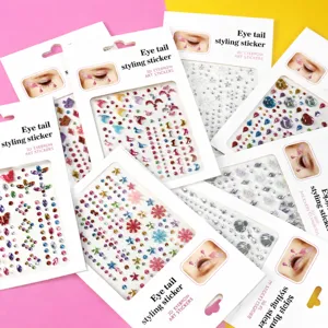 Autocollants Strass Visage Cristal Bijoux Maquillage Yeux Gemmes Visage Temporaires Art Corps Festival Fête Maquillage Accessoires