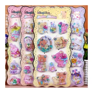 Cute 3D stereo shaker stickers Japanese gold-stamping reward stickers for kids craft decor