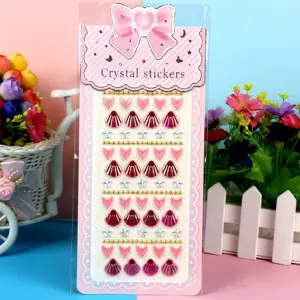 Crystal stickers DIY adhesive acrylic diamond gems cute heart and star shaped decors