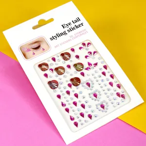 Strass visage autocollant coin œil bijoux maquillage festival fête cristaux brillants déco
