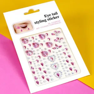 Exquis autocollants de strass pour le visage 3D avec coquillage pour maquillage des yeux.