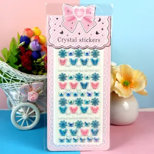 Colorful crystal diamond stickers diy acrylic butterfly rhinestone gems for kids crafts