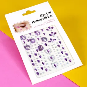 Strass autocollants pour le visage coquillage violet bijoux de maquillage des yeux cristaux