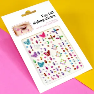 3D autocollants strass yeux pierres précieuses visage papillon strass maquillage diamants
