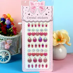 Colorful acrylic crystal rhinestone stickers for kids DIY craft and nail art decoration.