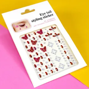 Stickers strass yeux 3D bijoux visage cristaux papillon maquillage paillettes éclatantes