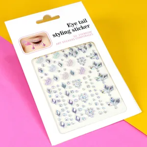 Sticker de coiffure queue d'œil 3D strass visage gemmes cristaux maquillage diamants