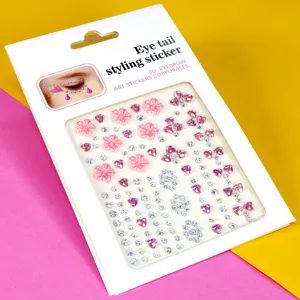 Autocollants 3D de maquillage pour les yeux strass roses pierres précieuses de visage pour femmes