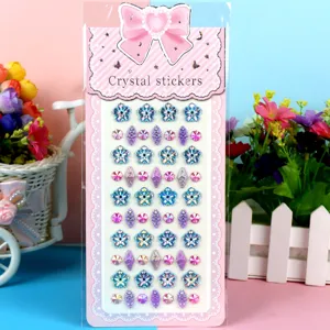 Acrylic crystal diamond rhinestone stickers for kids DIY craft colorful gemstone sticker sheets