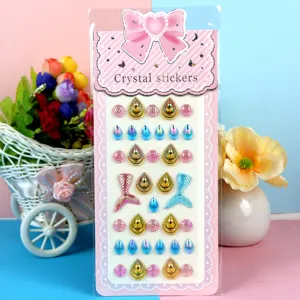 DIY Crystal Stickers Acrylic Gemstones Mermaid Tail Shapes Children Craft Decoration