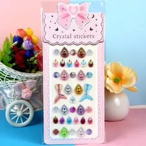 Acrylic crystal diamond stickers DIY adhesive colorful gemstone sticker for children crafts crafting