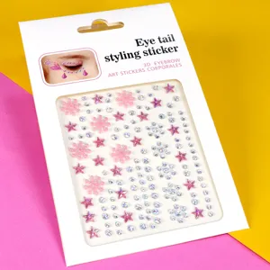 Autocollants de strass scintillants pour maquillage des yeux, diamants visage 3D art corporel.