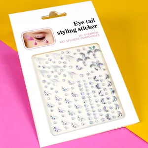 Autocollant de style queue d'œil strass 3D gemmes de visage autocollants de maquillage