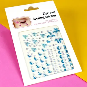 Autocollants de visage en strass pour les yeux, gemmes de maquillage queue de poisson.