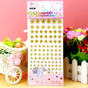Acrylic rhinestone star stickers for kids birthday party and daily makeup decoration details.