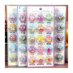 Colorful capsule relief crystal stickers set, cute cartoon and food DIY decorative decal.