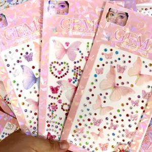 Butterfly rhinestone face gems stickers 3D acrylic crystal body jewels for makeup party decor