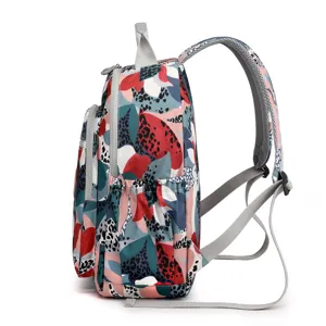 Donna grande capacita stampato nylon zaino casuale leggero viaggio scuola borsa