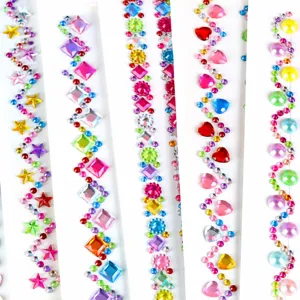 Kids Acrylic Crystal Rhinestone Stickers Sparkle Gemstone Diamond Sticker For Makeup Crafts Scrapbooking DIY Decor