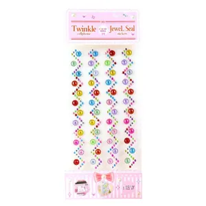 3D acrylic rhinestone crystal sticker sheet, colorful DIY diamond gem stickers for phone crafts.