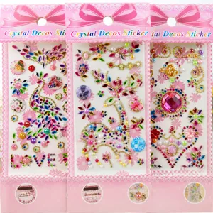 Acrylic crystal rhinestone stickers, colorful DIY diamond craft stickers for decoration.