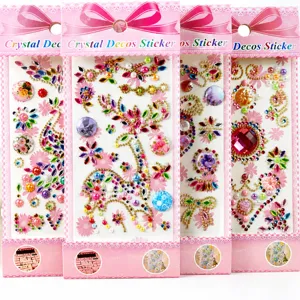 Acrylic Crystal Diamond Stickers Cute Cartoon Animals Geometric Shapes Colorful Rhinestone Deco Stickers DIY Crafts
