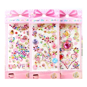 New acrylic diamond stickers featuring heart, giraffe, and crystal gemstone designs for crafts.