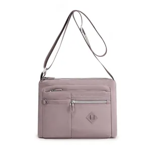 Women's Casual Waterproof Nylon Crossbody Bag Multi-Pocket Daily Shoulder Bag Fashion Travel Small Square Bag
